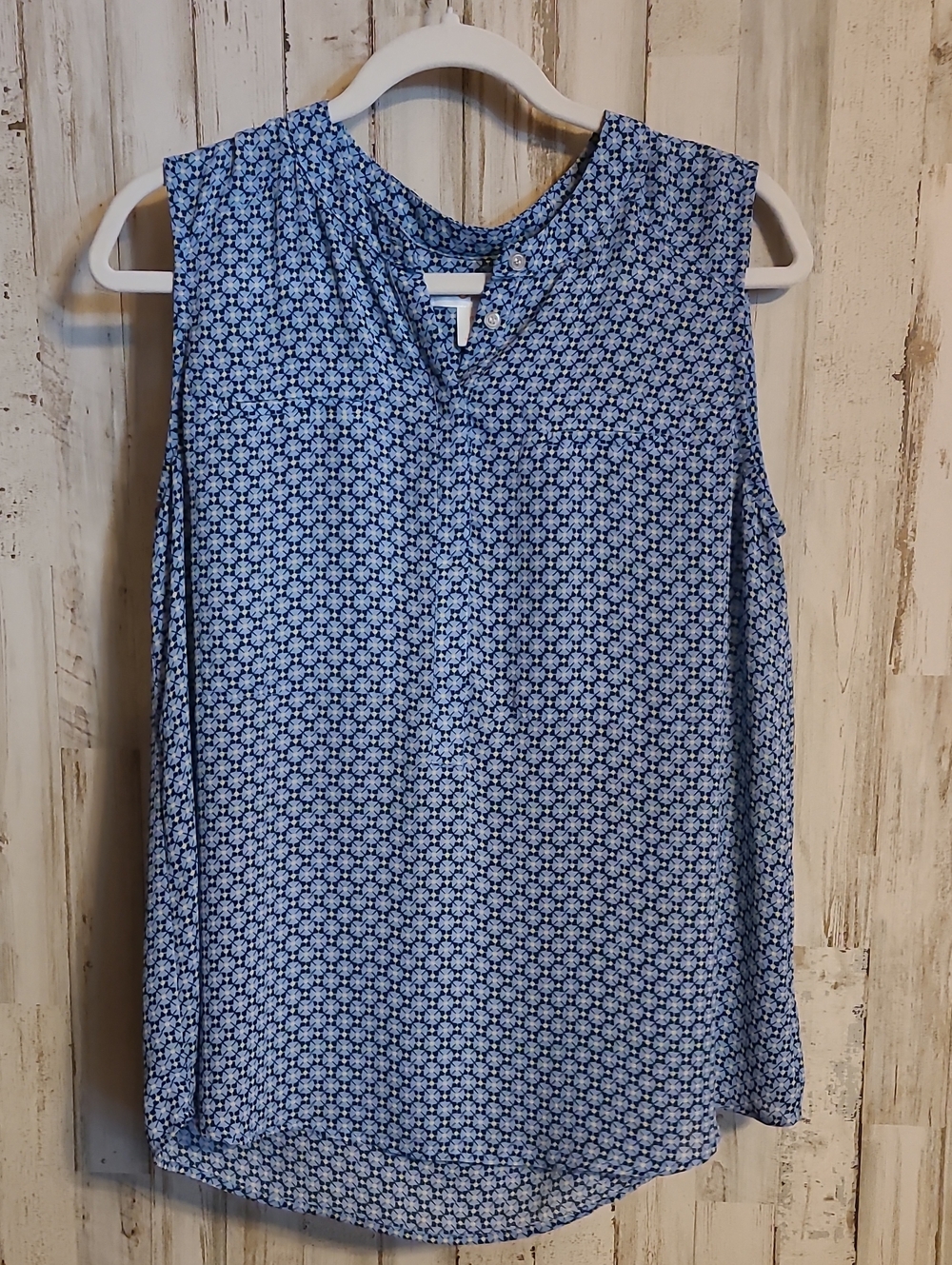 JOE FRESH Sleeveless Blue Floral Print Blouse